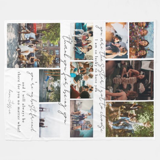 Beste vrienden | Bestie 10 Foto's en offerte Fleece Deken (Voorkant (Horizontaal))