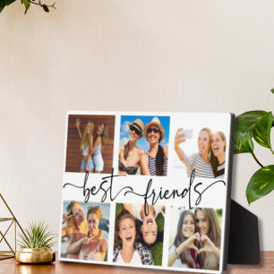 Beste vrienden Bestie Fotocollage Trendy Script Fotoplaat