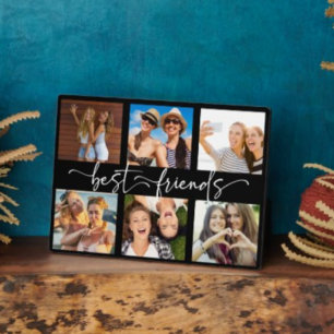 Beste vrienden Bestie Fotocollage Trendy Script Fotoplaat