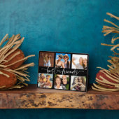 Beste vrienden Bestie Fotocollage Trendy Script Fotoplaat (Zijkant)