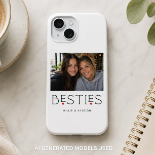 Beste Vrienden Bestie Hart Typografie Foto iPhone 15 Case