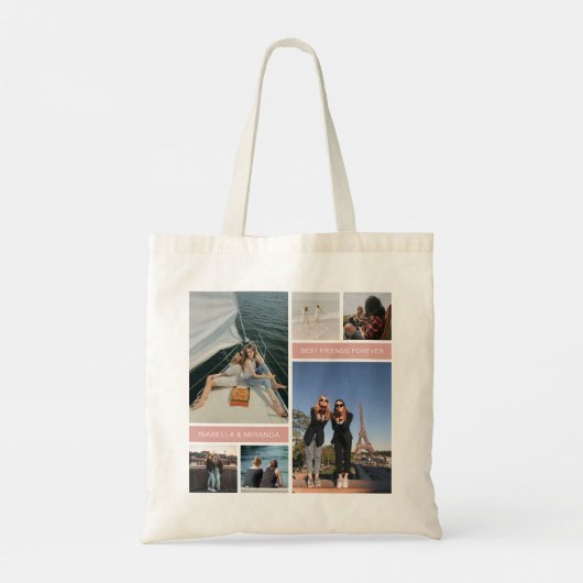 Beste Vrienden Besties 6 Fotocollage Tote Bag (Achterkant)