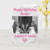 Beste vrienden Besties BFF Birthday Voeg fotonamen Kaart (Gele Bloem)