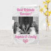 Beste vrienden Besties BFF Birthday Voeg fotonamen Kaart (Gele Bloem)