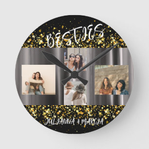 Beste Vrienden Besties Fotocollage BFF Keepsake Ronde Klok