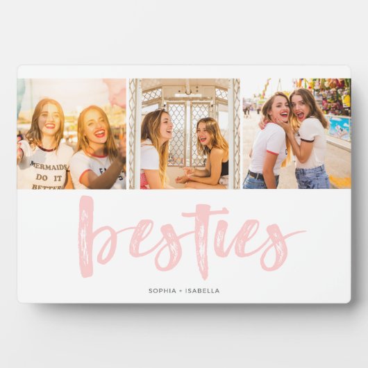 Beste Vrienden Besties Fotocollage Plaque Fotoplaat (voorkant)