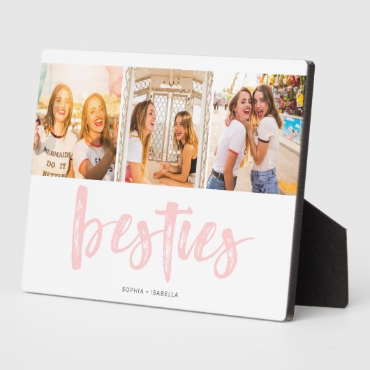 Beste Vrienden Besties Fotocollage Plaque Fotoplaat (Zijkant)