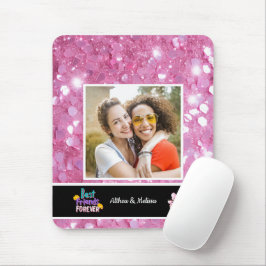 Beste Vrienden Besties Roze Foto Muismat