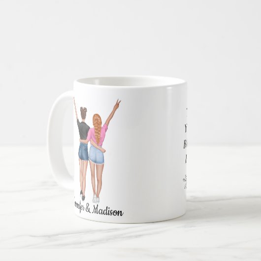 Beste vrienden BFF Besties Vriendschap Aangepaste  Koffiemok (Voorkant links)