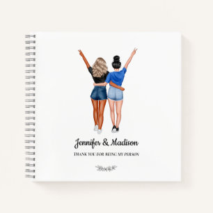 Beste vrienden BFF Besties Vriendschap Aangepaste Notitieboek