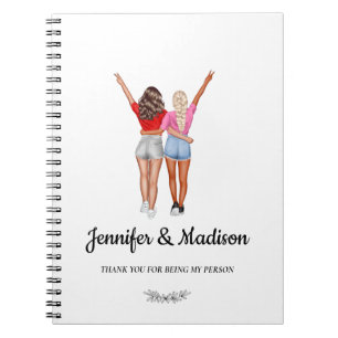 Beste vrienden BFF Besties Vriendschap Aangepaste Notitieboek