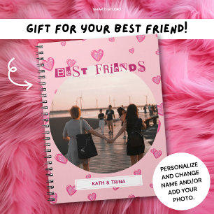 Beste Vrienden BFF Cadeau Mooie Roze Harten Foto Notitieboek