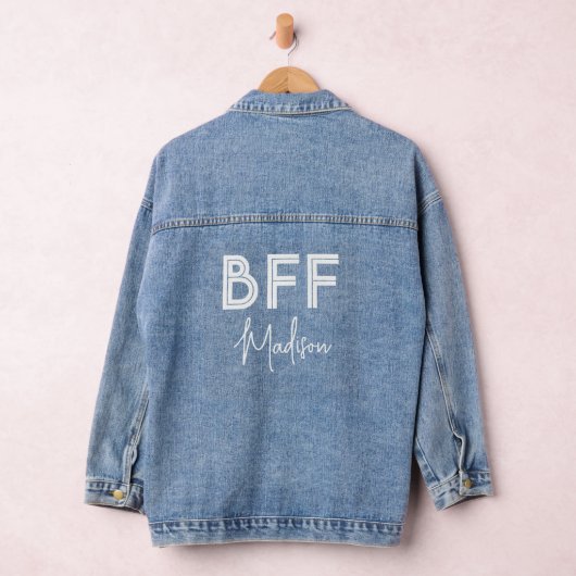 Beste vrienden BFF Chic gepersonaliseerd Denim Jacket (Hangar)