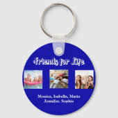 Beste vrienden BFF foto namen koninklijk blauw wit Sleutelhanger (Voorkant)