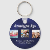 Beste vrienden BFF foto namen navy blauw wit Sleutelhanger (Voorkant)