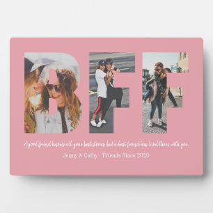Beste vrienden BFF-fotocollage Besties Blush Pink Fotoplaat