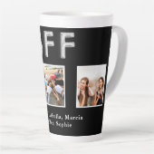 Beste vrienden BFF foto's zwarte zilver Latte Mok (Rechterhoek)
