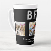 Beste vrienden BFF foto's zwarte zilver Latte Mok (Linkerhoek)