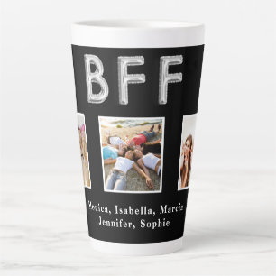 Beste vrienden BFF foto's zwarte zilver Latte Mok