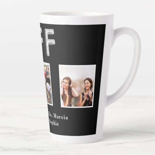 Beste vrienden BFF foto's zwarte zilver Latte Mok (Rechts)
