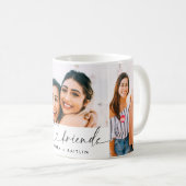 Beste Vrienden BFF Modern Elegant Hart Script Foto Koffiemok (Voorkant rechts)