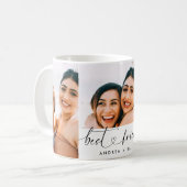 Beste Vrienden BFF Modern Elegant Hart Script Foto Koffiemok (Voorkant links)