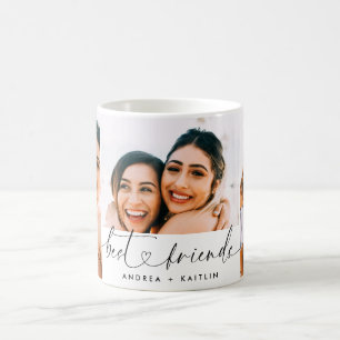 Beste Vrienden BFF Modern Elegant Hart Script Foto Koffiemok