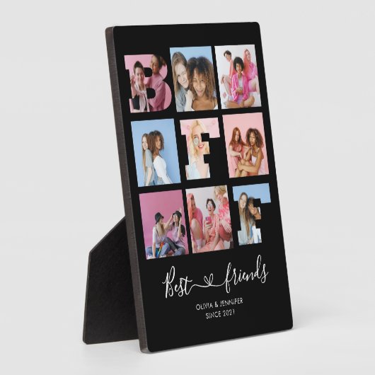 Beste vrienden BFF Photo Collage Black Heart Scrip Fotoplaat (Zijkant)