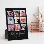 Beste vrienden BFF Photo Collage Black Heart Scrip Fotoplaat<br><div class="desc">De eigenschap van het ontwerp 9 fotocollage,  snijdt BFF fotogrens uit. Slabserif en kalligrafie script typografie.</div>