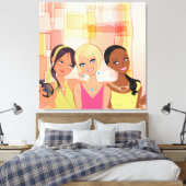 Beste vrienden BFF Wrapped Canvas (Insitu (Slaapkamer))