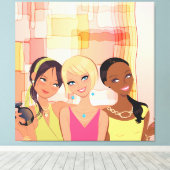 Beste vrienden BFF Wrapped Canvas (Insitu (Houten vloer))