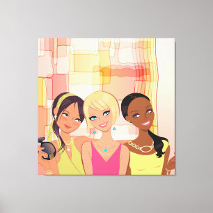 Beste vrienden BFF Wrapped Canvas Afdruk