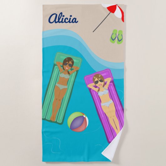 Beste vrienden bij het strand strandlaken (Voorkant)