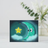 Beste Vrienden Blauwe Maan en Gele Ster Briefkaart (Staand voorkant)