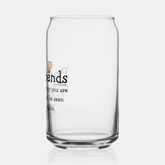 Beste vrienden blikvorm glas (Links)