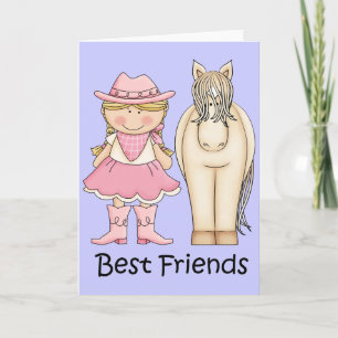 Beste Vrienden - Blond Cowgirl en Paard Kaart