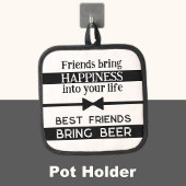 Beste vrienden brengen bier zwart pannenlap