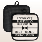 Beste vrienden brengen bier zwart pannenlap