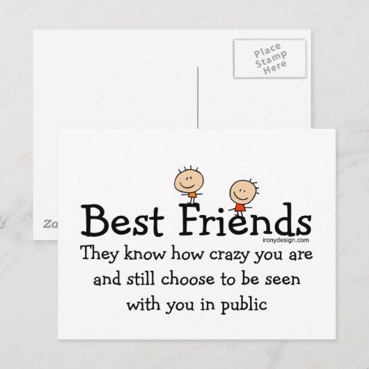 Beste vrienden briefkaart (Voorkant / Achterkant)