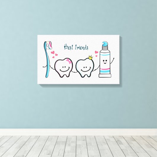 Beste vrienden canvas afdruk (Insitu (Houten vloer))