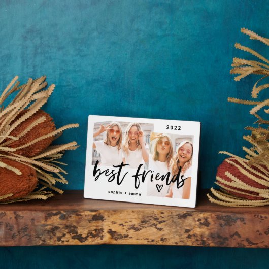 Beste vrienden | Casual script en twee fotorasters Fotoplaat (Zijkant)