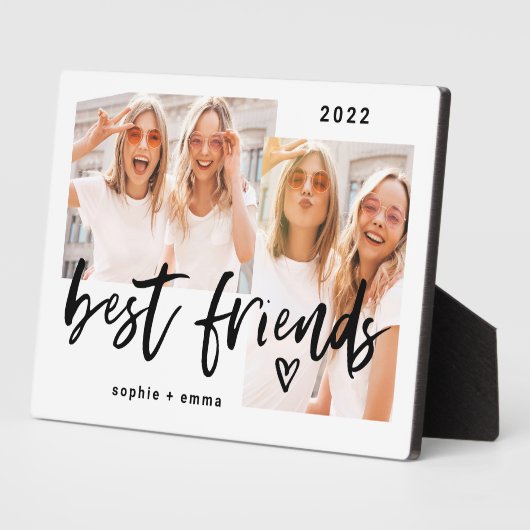 Beste vrienden | Casual script en twee fotorasters Fotoplaat (Zijkant)
