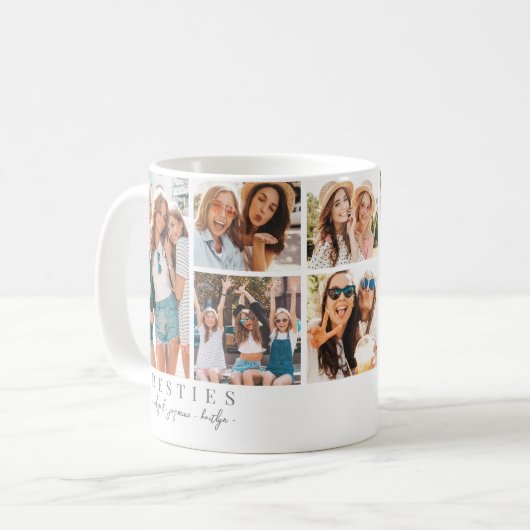 Beste vrienden Chic Minimalist BFF Foto Koffiemok (Voorkant links)