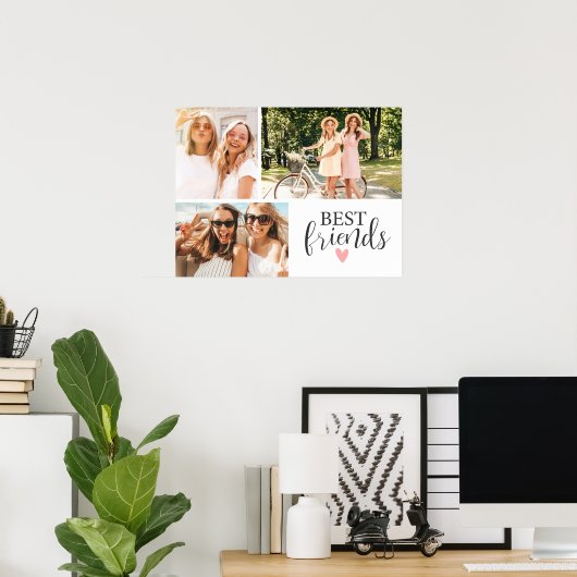 Beste Vrienden Chique Script Foto Poster (Thuiskantoor)