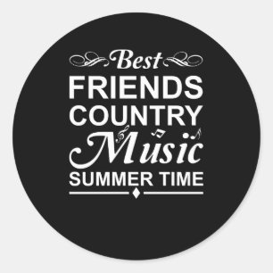 Beste Vrienden Country Muziek Zomertijd Ronde Sticker
