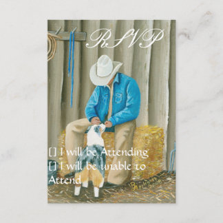 Beste vrienden ~ Cowboy & Australian Shepherd RSVP Kaartje