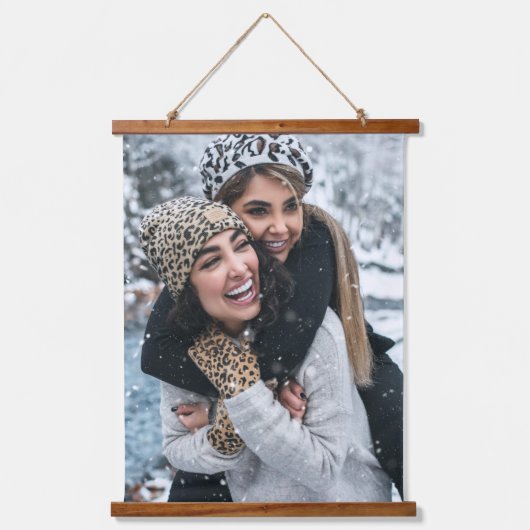 Beste vrienden Creëer je eigen aangepaste foto Hangend Wandkleed (Voorkant)