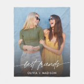 Beste vrienden Creëer uw eigen foto Modern Script Fleece Deken (Voorkant)