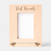 Beste Vrienden Cursief Script Bloemen Namen Portre Gegraveerde Lijstjes (Voorkant)