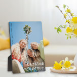 Beste Vrienden Custom Besties Forever Overlay Foto Fotoplaat<br><div class="desc">Moderne minimalistische "besties voor altijd" overlay beste vrienden foto plaque</div>